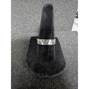 Silver Toned Butterfly Wide Band Ring‎ - Multiple Sizes Available